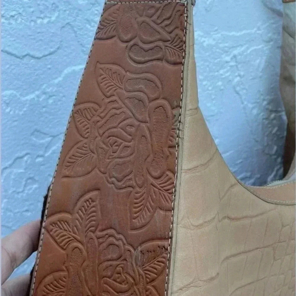 Sanangel Womens Boho Style Three Leather Texture Shoulder Bag Brown - Picture 2 of 16